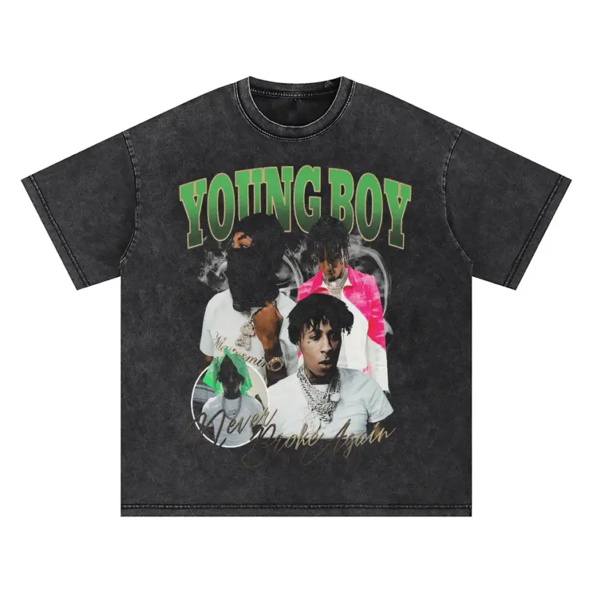 Youngboy Slime Aesthetic Oversized Acid Wash T-shirt