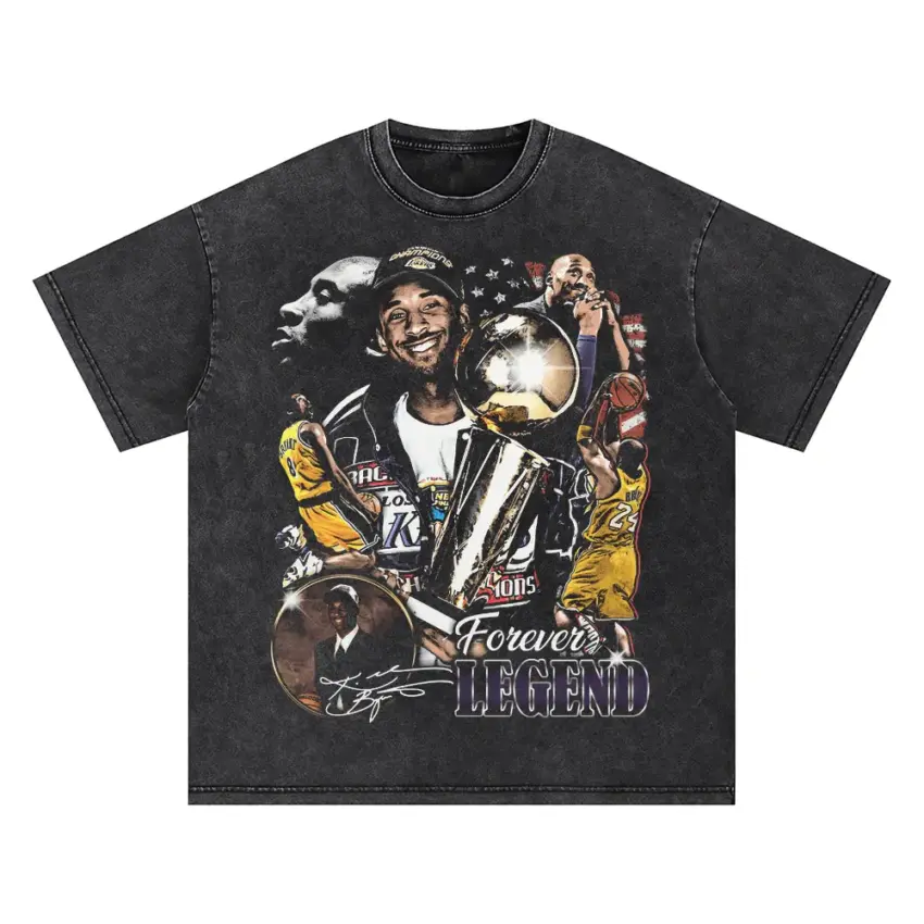 Forever A Legend Basketball Icons Oversized Acid Wash T-shirt