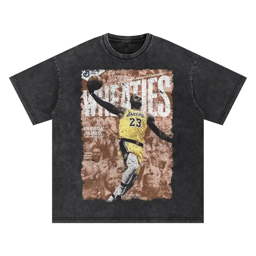 Michael Jordan Wheaties Box Legend Oversized Acid Wash T-shirt