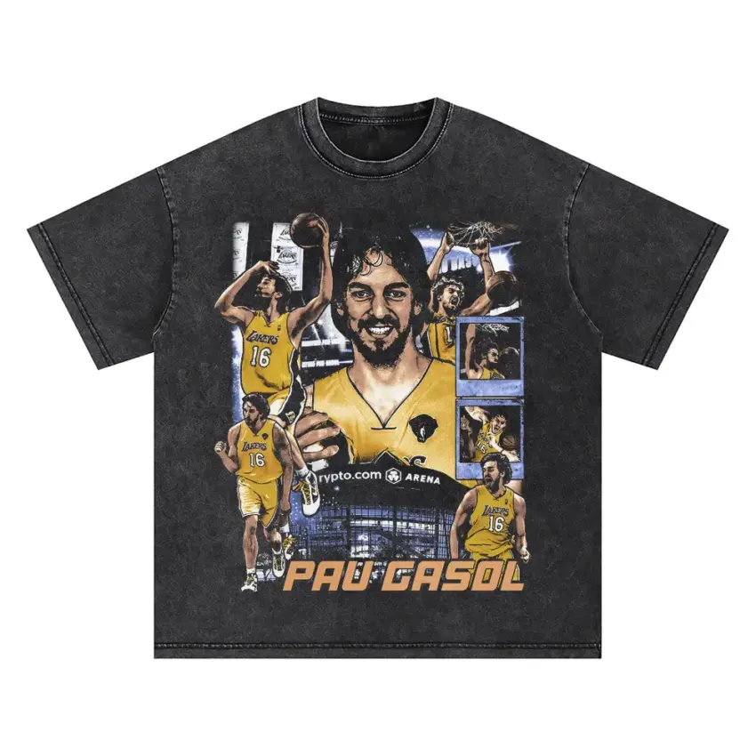 Pau Gasol A Champion's Journey Oversized Acid Wash T-shirt
