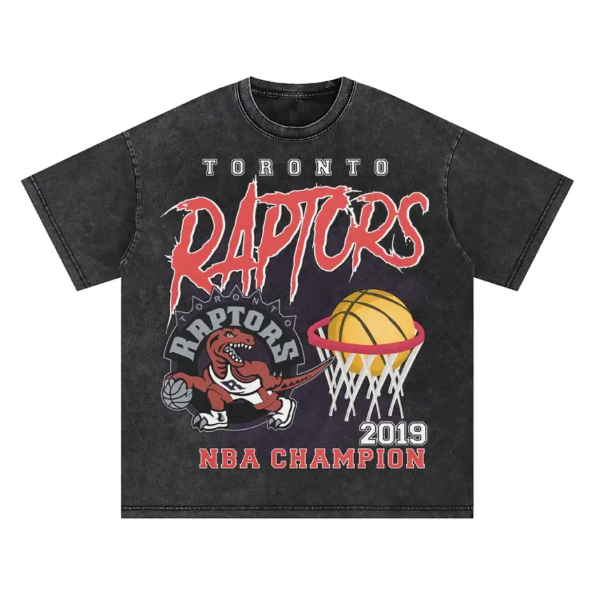 Toronto Raptors The 2019 Champions Oversized Acid Wash T-shirt