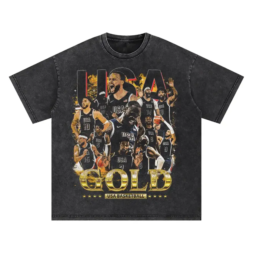 USA Basketball Gold Standard Tribute Oversized Acid Wash T-shirt