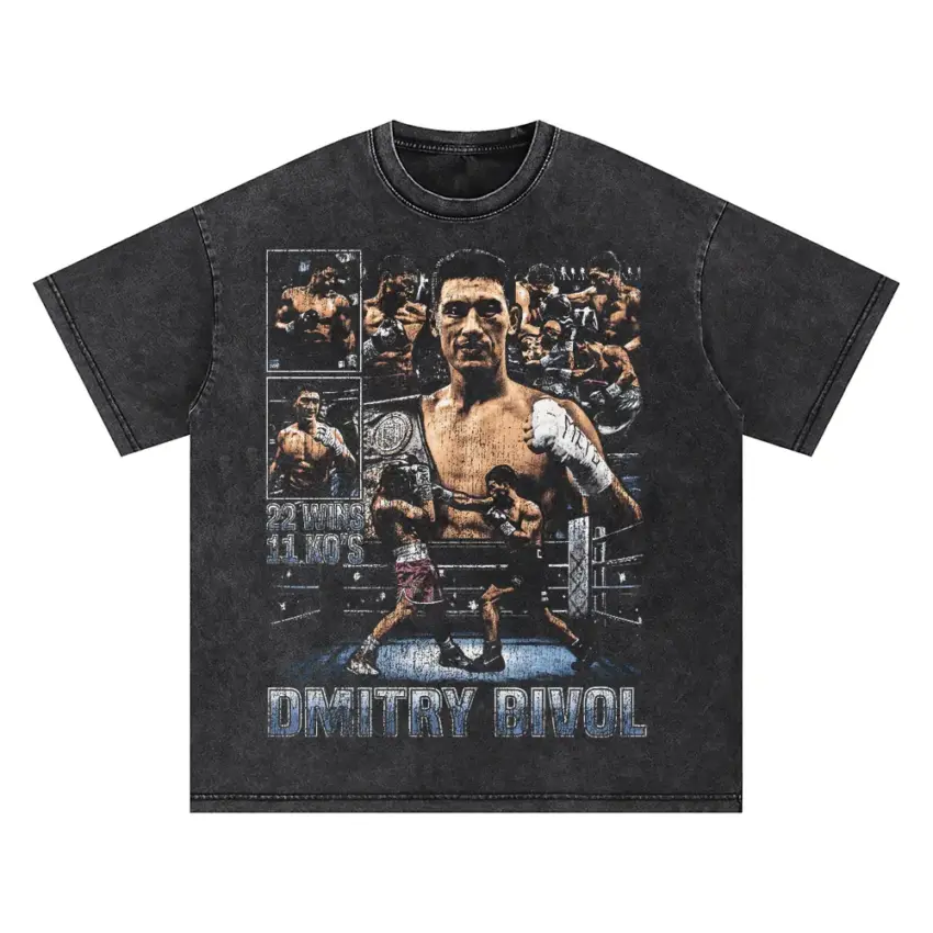 Dmitry Bivol The Champion Oversized Acid Wash T-shirt