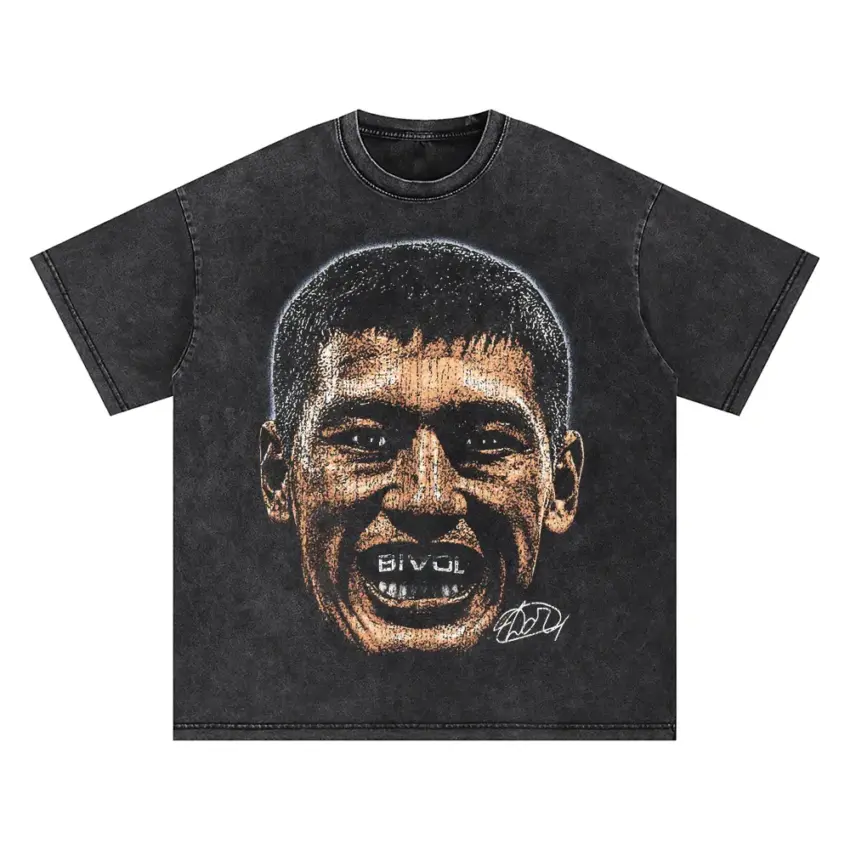 Dmitry Bivol Focused Oversized Acid Wash T-shirt