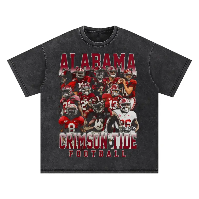 Alabama Crimson Tide United Oversized Acid Wash T-shirt