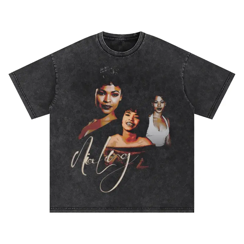 Mamba And Mambacita Oversized Acid Wash T-shirt