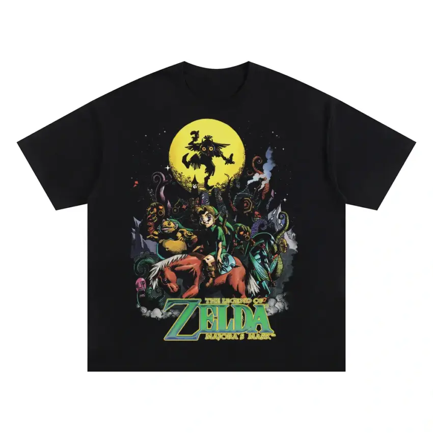 Triforce Versus Ganon Oversized Black Graphic Tee