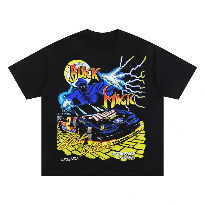 Black Jack Magic Legends Oversized Black Graphic Tee