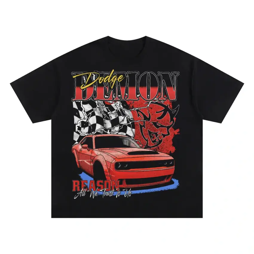 Dodge Hellion Unleashed Oversized Black Graphic Tee