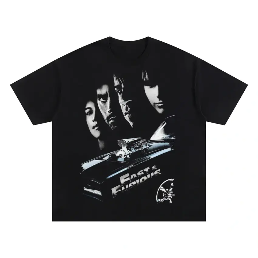 Race For Each Other Oversized Black Graphic Tee