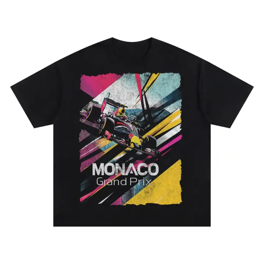 Senna King Of Monaco Oversized Black Graphic Tee