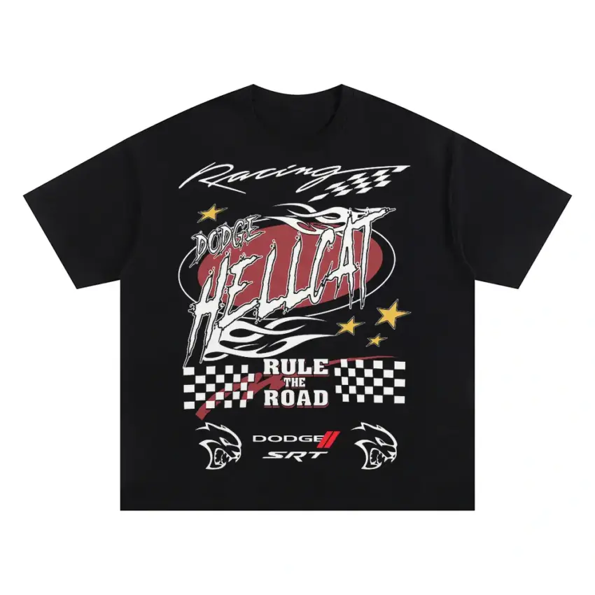 Vettel Rules The Road Oversized Black Graphic Tee