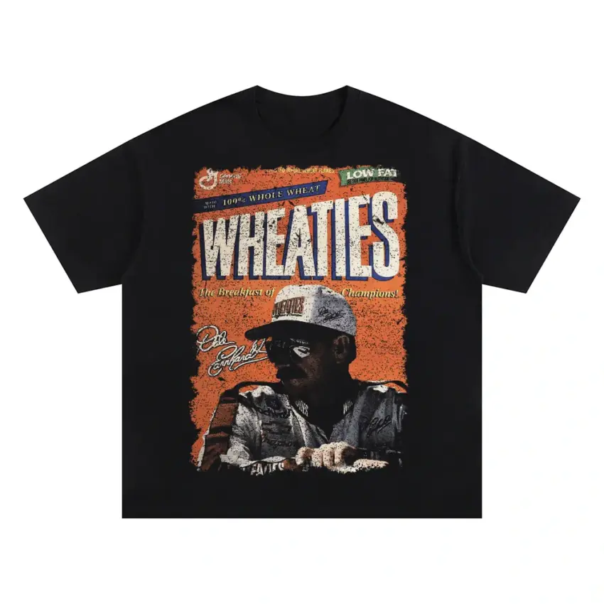 Wheaties Wendell Scott Pioneer Oversized Black Graphic Tee