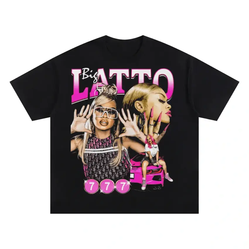 Big Latto Energy Oversized Black Graphic Tee