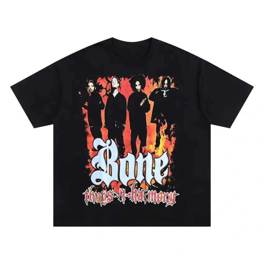 Bone Thugs N Harmony Tribute Oversized Black Graphic Tee