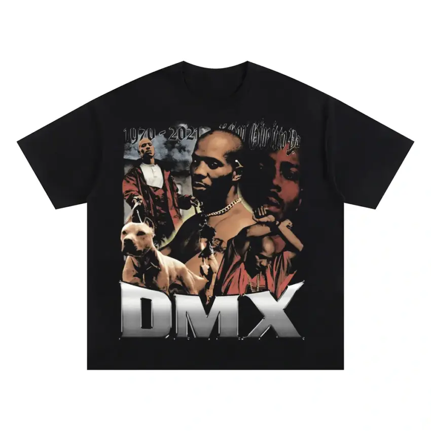 DMX Ruff Ryders Anthem Oversized Black Graphic Tee