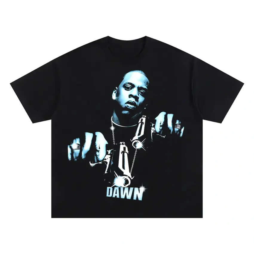 Dawn FM Oversized Black Graphic Tee