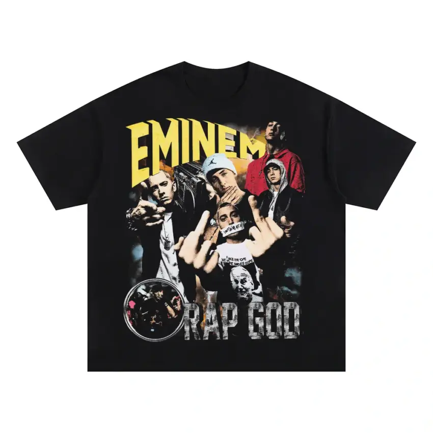 Eminem Rap God Oversized Black Graphic Tee