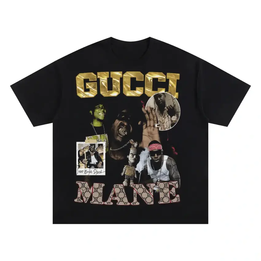 Guwop King Of The Trap Oversized Black Graphic Tee