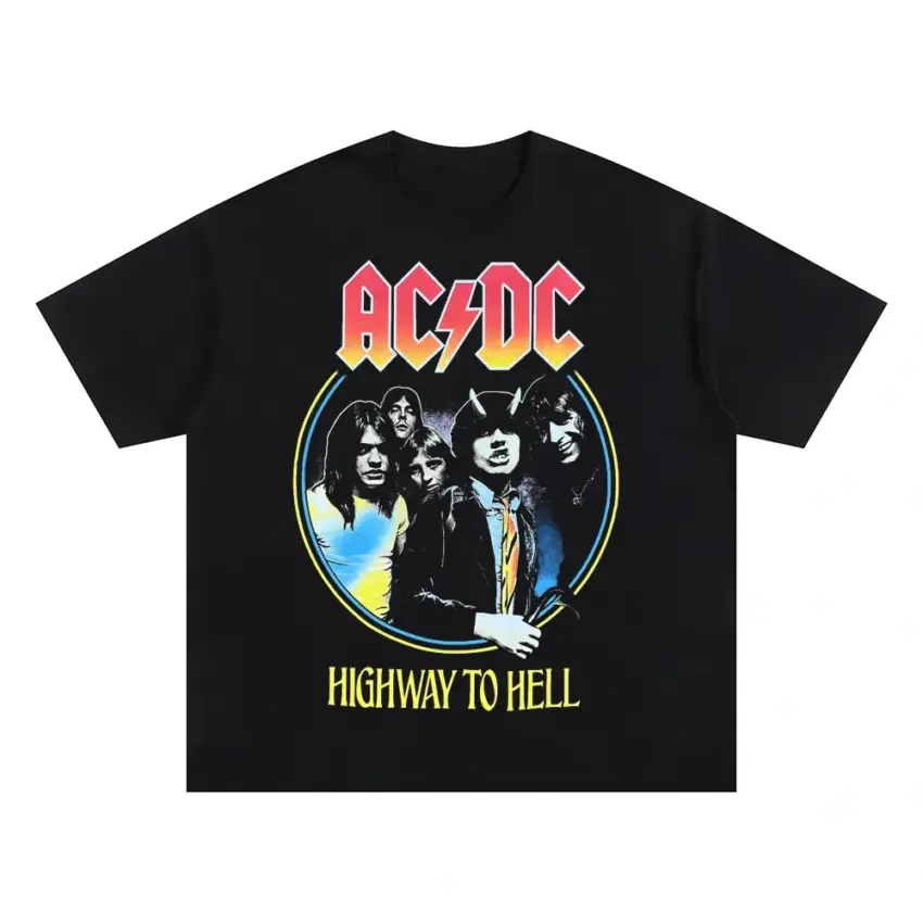 Highway To Hell Oversized Black Graphic Tee