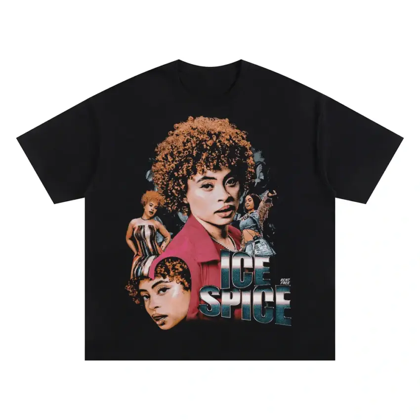 Ice Spice Princess Diana Oversized Black Graphic Tee