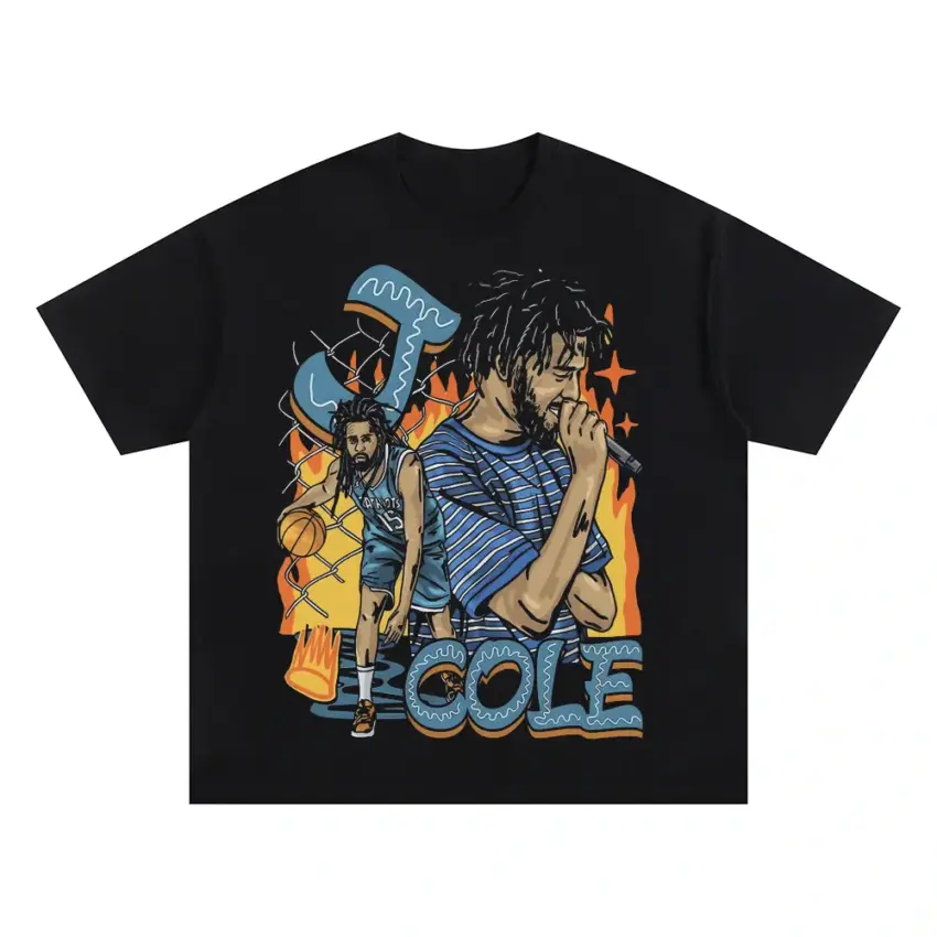 J Cole The Off Season Oversized Black Graphic Tee