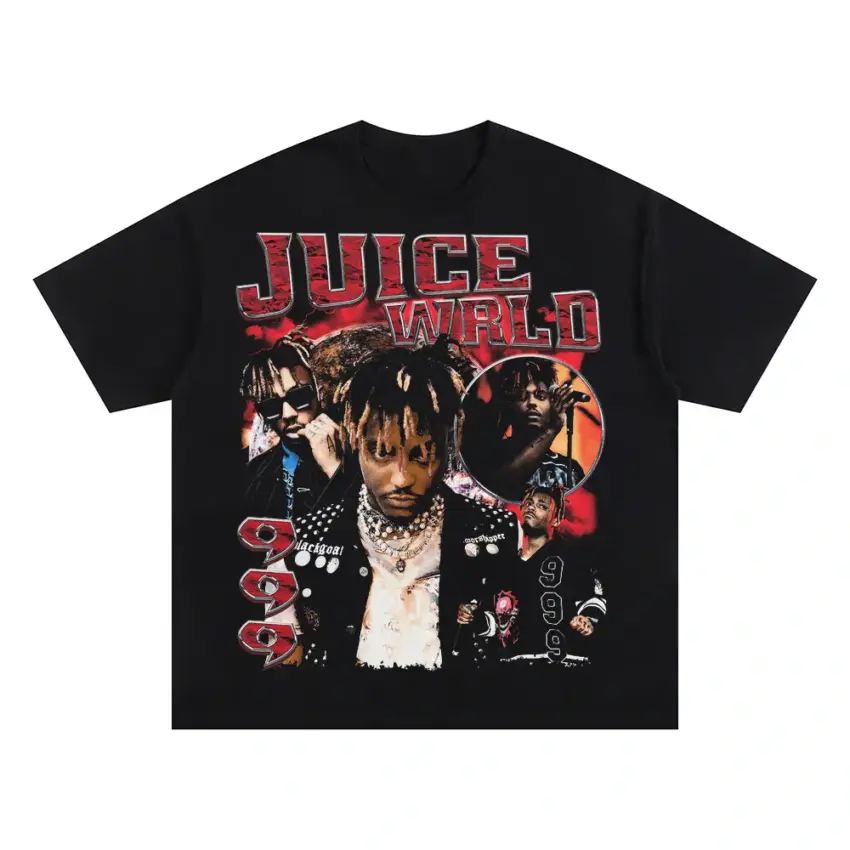 Juice WRLD Tribute Oversized Black Graphic Tee