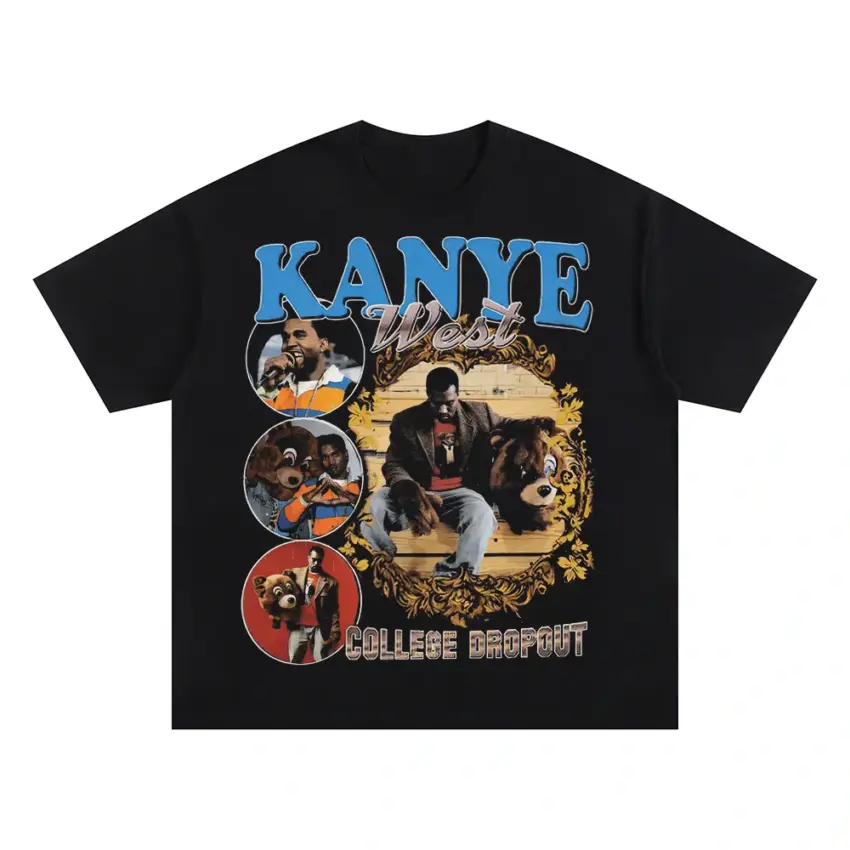Kanye West The College Dropout Oversized Black Graphic Tee