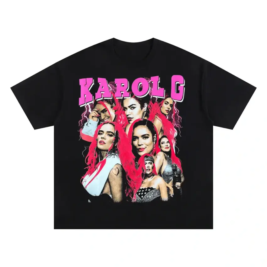 Karol G Red Hair Era Oversized Black Graphic Tee