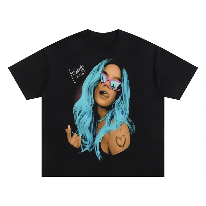 Karol G Bichota Season Oversized Black Graphic Tee