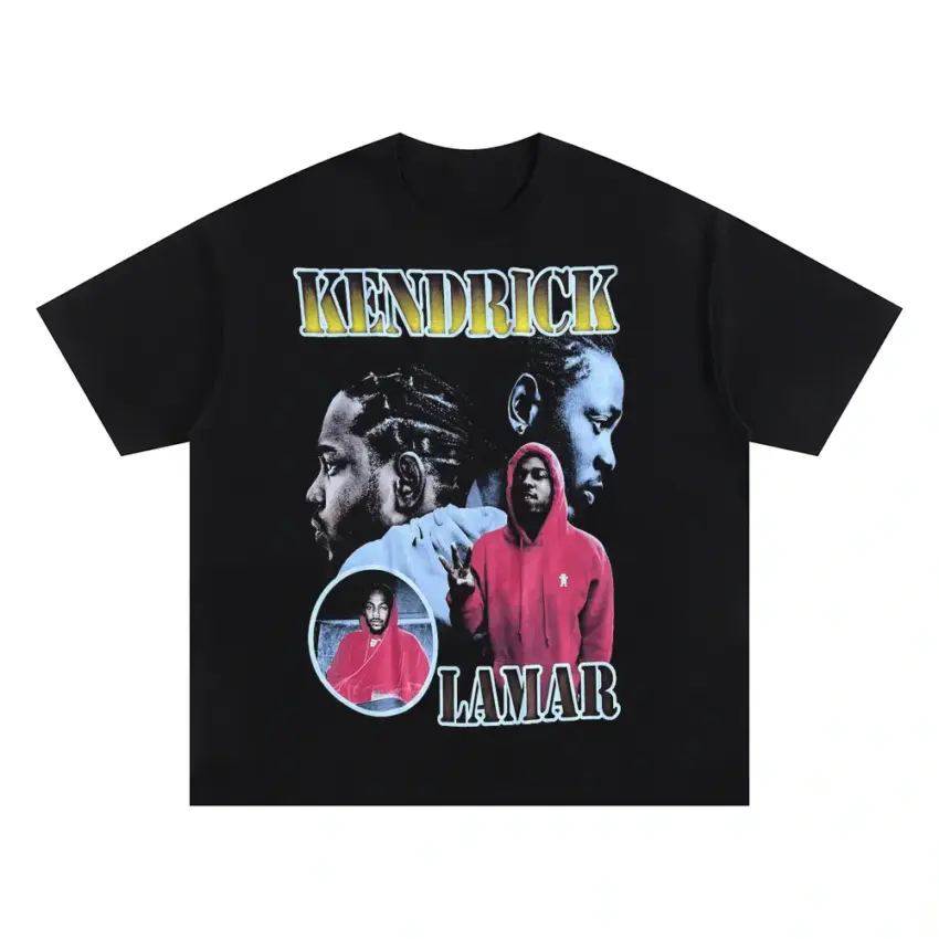 Kendrick Lamar Compton King Oversized Black Graphic Tee