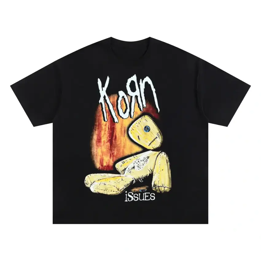 Korn Issues Album Art Oversized Black Graphic Tee