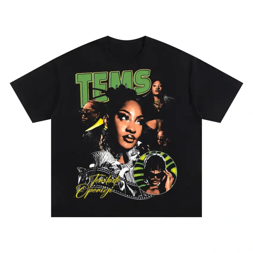 Leading Vibe Oversized Black Graphic Tee