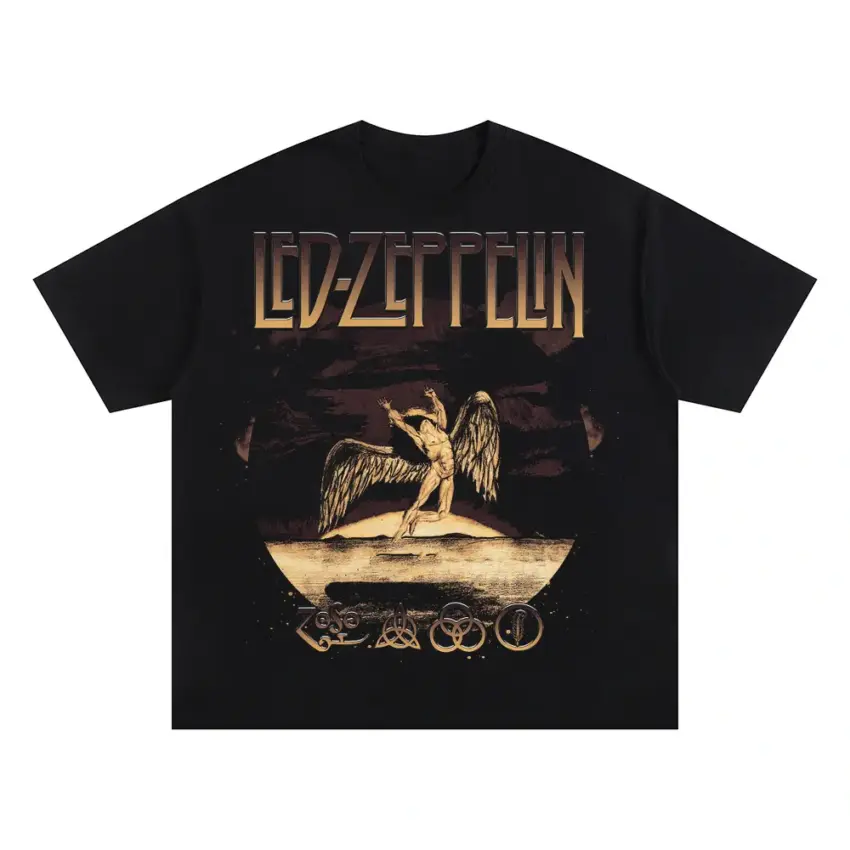 Led Zeppelin Swan Song Oversized Black Graphic Tee