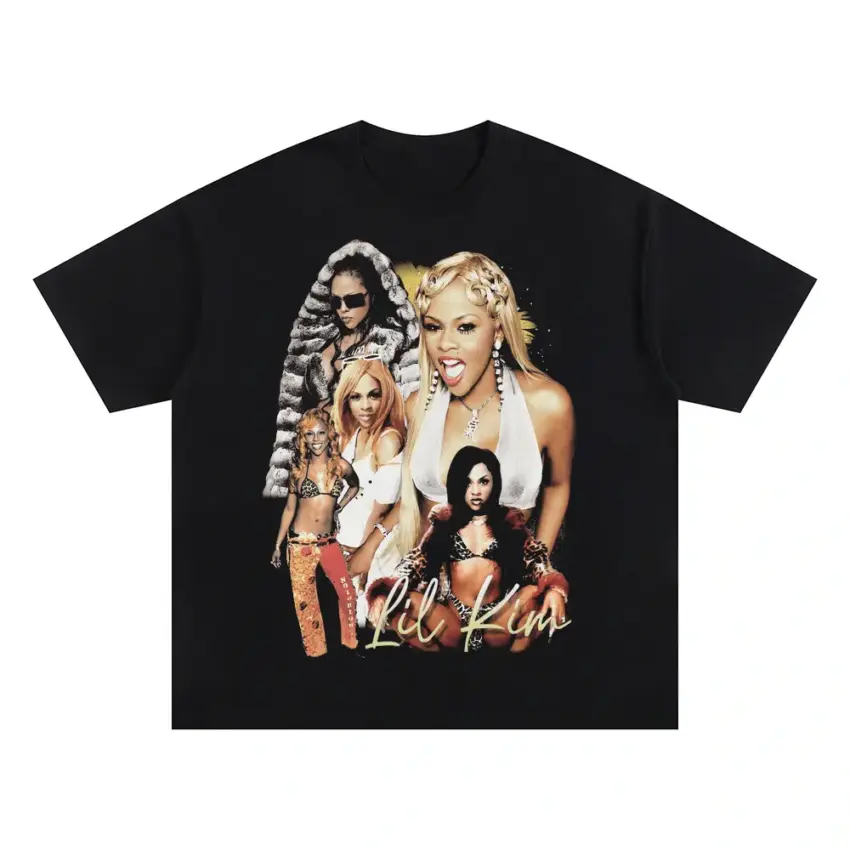 Lil Kim Notorious KIM Oversized Black Graphic Tee