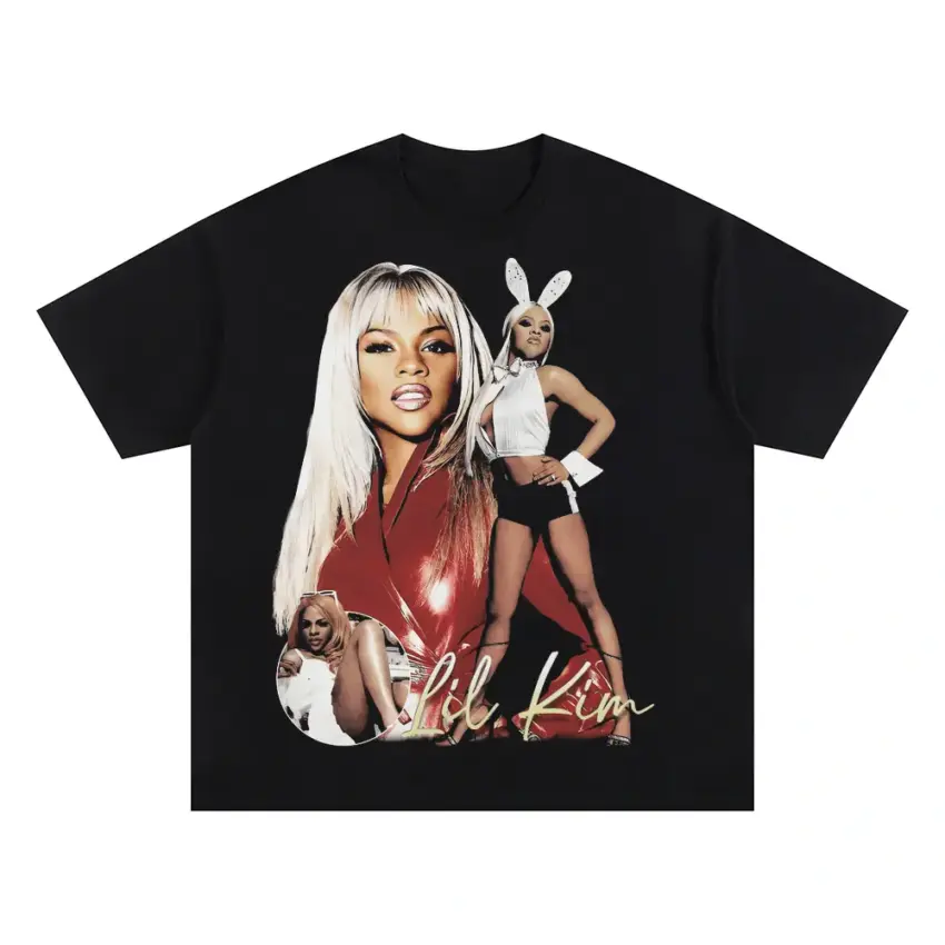 Lil Kim Queen Bee Oversized Black Graphic Tee