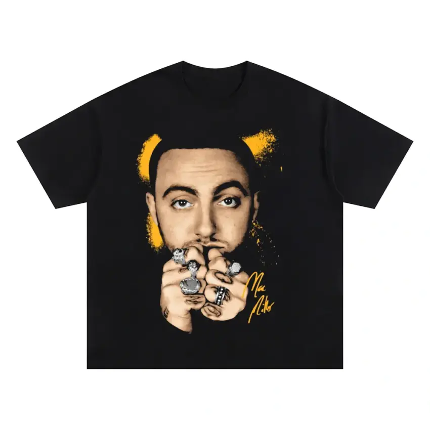 Mac Miller Tribute Oversized Black Graphic Tee