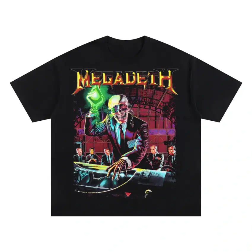 Megadeth Vic Rattlehead Oversized Black Graphic Tee