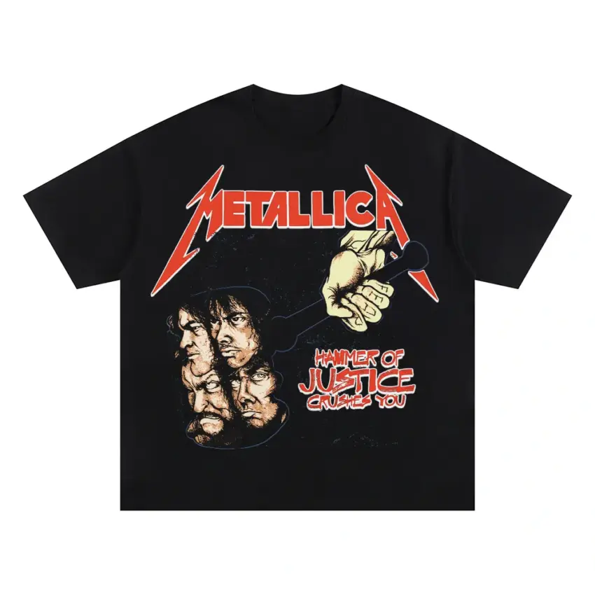 Metallica Puppets Crew Oversized Black Graphic Tee