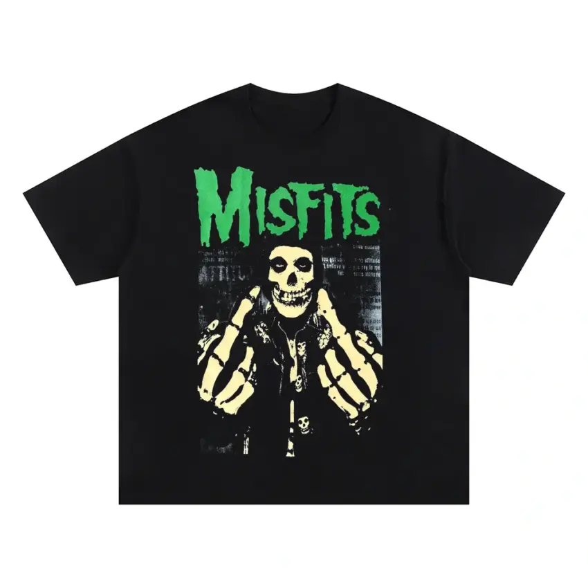 Misfits Fiend Club Oversized Black Graphic Tee