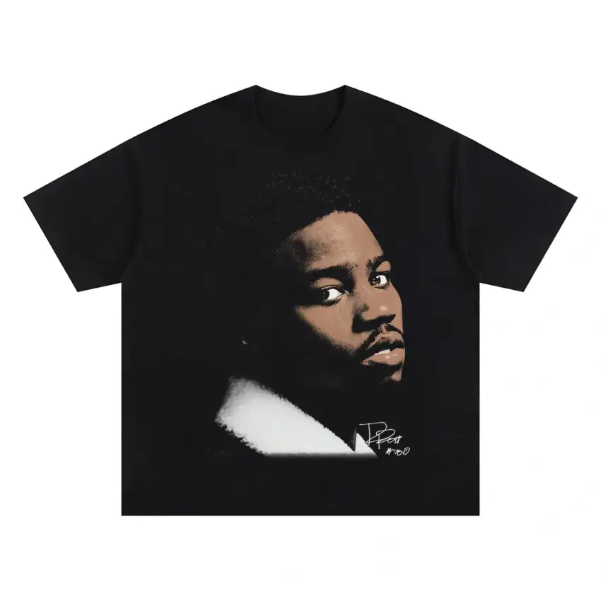 Nas Illmatic Portrait Oversized Black Graphic Tee