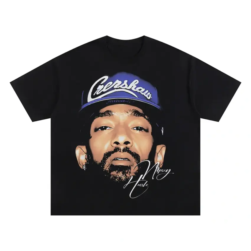 Nipsey Hussle Crenshaw Signature Oversized Black Graphic Tee