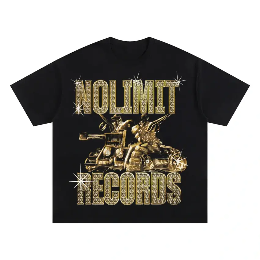 No Limit Records The Tank Oversized Black Graphic Tee