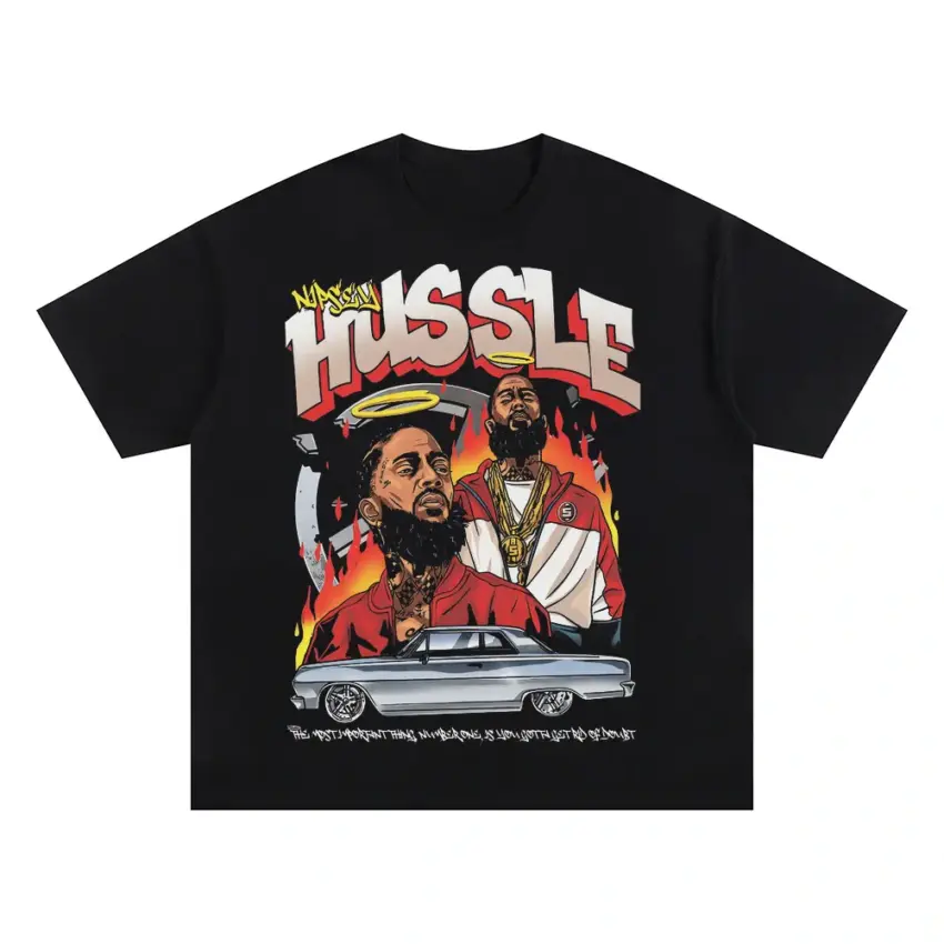 Nipsey Hussle Victory Lap Oversized Black Graphic Tee