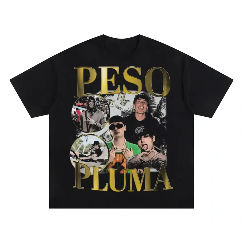 Peso Pluma Doble P Oversized Black Graphic Tee