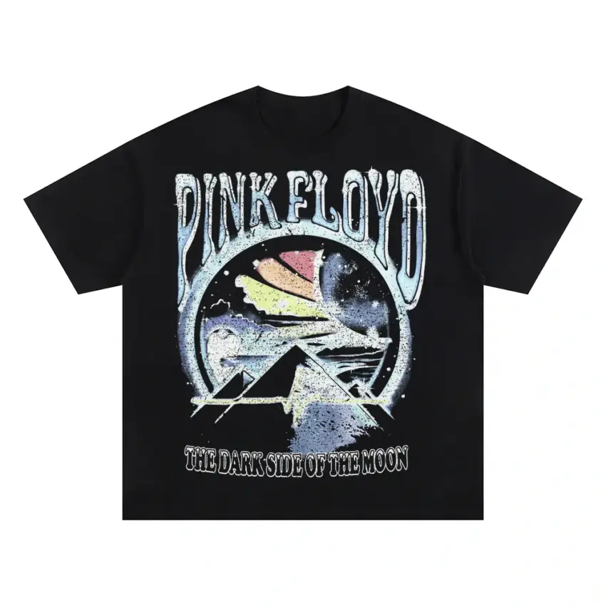 Pink Floyd Cosmic Prism Oversized Black Graphic Tee