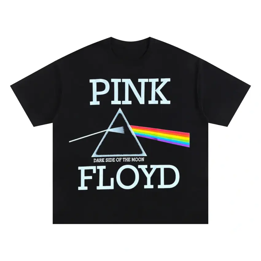 Pink Floyd Dark Side Of The Moon Oversized Black Graphic Tee