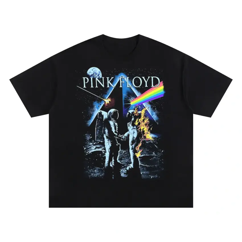 Pink Floyd Wish You Were Here Oversized Black Graphic Tee
