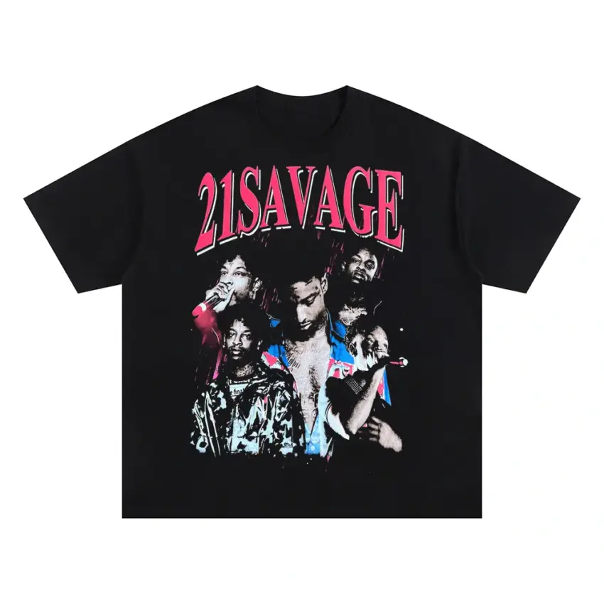 Pink Savage Aesthetic Oversized Black Graphic Tee