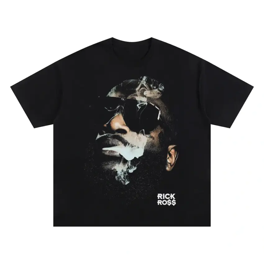 Rick Ross The Boss Portrait Oversized Black Graphic Tee